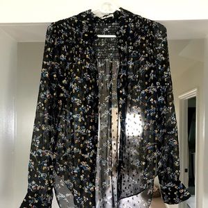 Veronica Beard Sheer Ruched Blouse Size 0